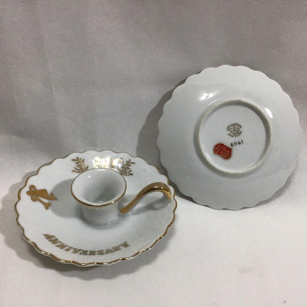 Lefton China 50Th Anniversary Candle Holder
